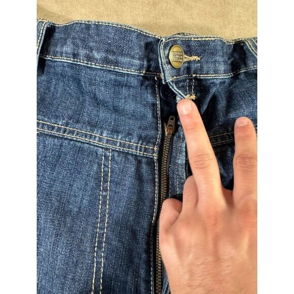 Marithe Francois Girbaud Mens Baggy Denim Jeans Straight Leg Dark Blue Size 42 - Picture 3 of 13